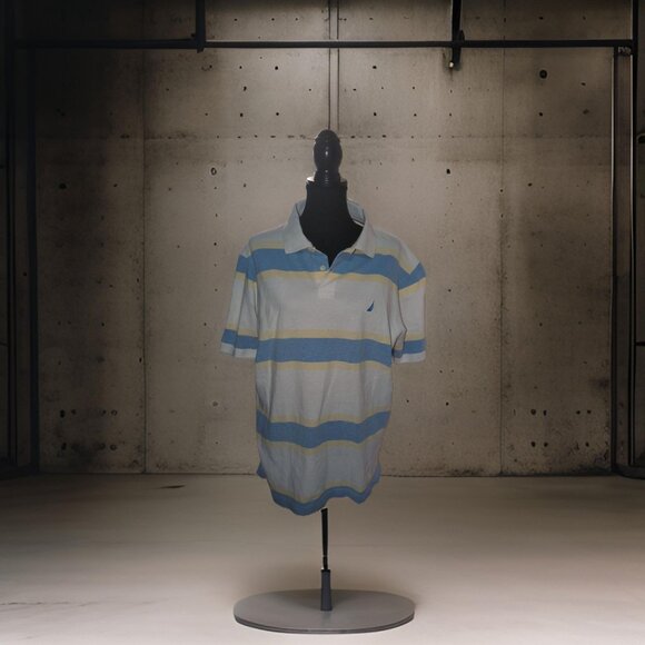 Polo Nautica Vintage Sky Blue and Yellow Striped Men's Casual Size XL - Picture 1 of 4